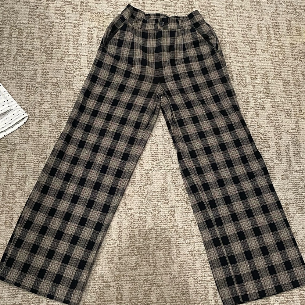 Disturbia- multi colored, plaid, straight leg trousers
